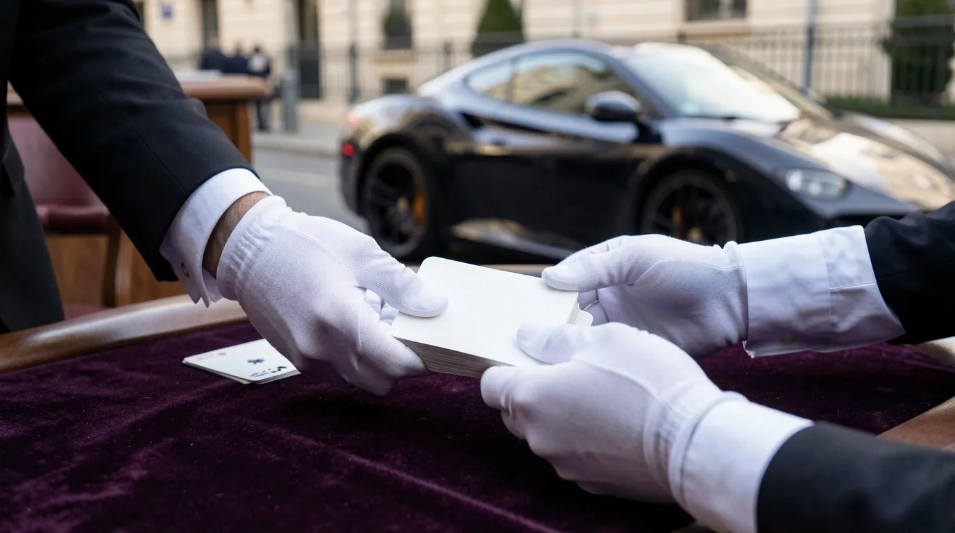 Jetons de jeu de prestige sur tapis vert dans le salon Lanistom